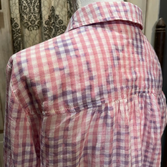 Anthropologie Pilcro The Cate Check Tie-Dye Shirt - Picture 6 of 7